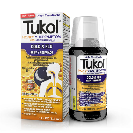 TUKOL • HONEY • COLD & FLU NIGHTTIME • 4 OUNCE