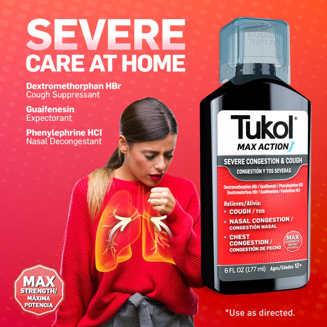 TUKOL MAX ACTION SEVERE CONGESTION & COUGH • 6 OZ