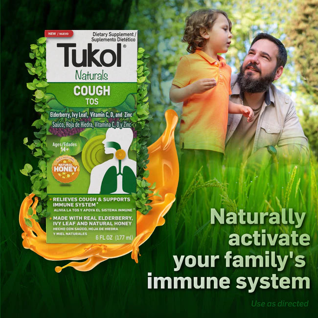 Tukol Naturals Liquid Cough Syrup, Infused With Pure Honey, 6 Oz.