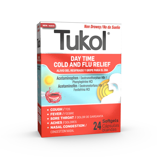 Tukol Cold  and Flu Relief  24 softgels day time